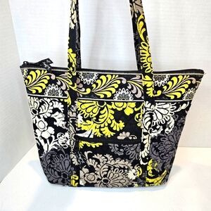Vera Bradley Baroque Floral Tote Bag - Black and Yellow (Retired)
